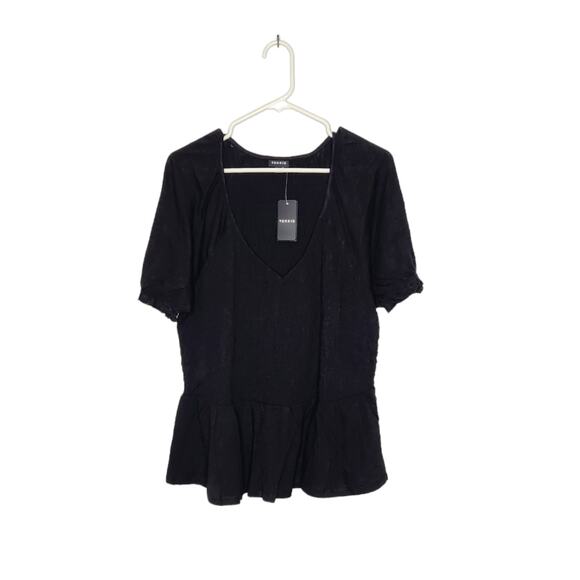 Torrid Cotton Modal Slub Smocked Babydoll Top 1X NWT - Picture 3 of 7